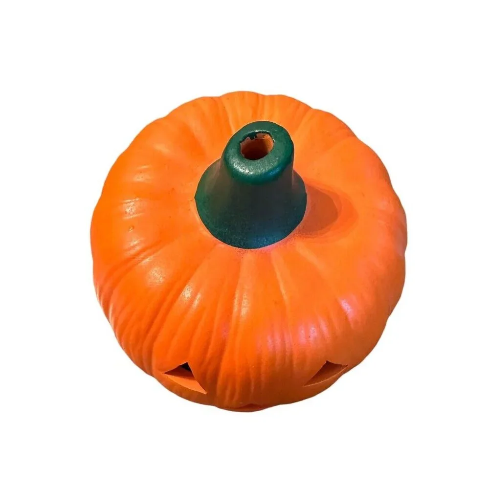 Vintage Ceramic Pumpkin Jack O‎ Lantern Halloween Votive Candle Holder Light Up